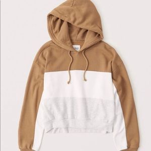Camel Brown and White a Color back Hoodie